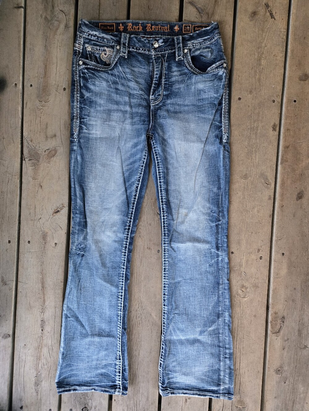 Rock Revival bling rhinestone embellished bootcut jeans sz 29 in great condition